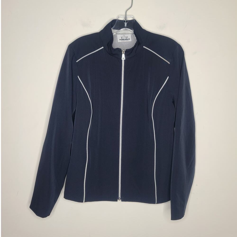 EP Pro Tour Tech black full zip jacket with white piping trim - medium